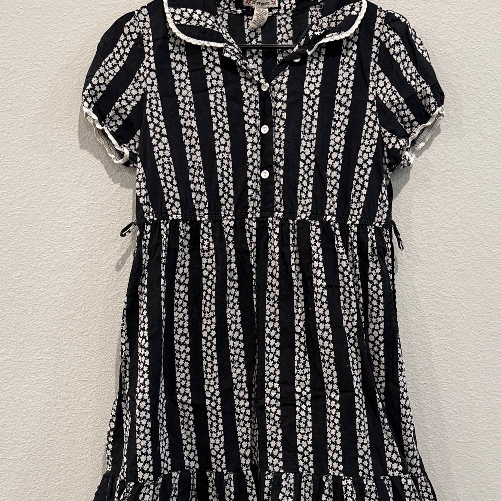 Elegant Navy and White Striped Mini Dress